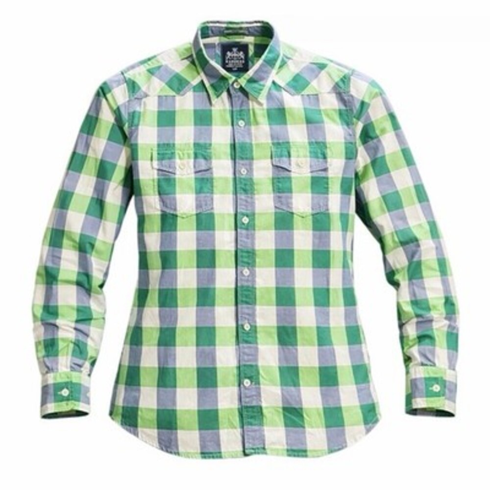 Express Performance Dress Shirt Men’s Extra Green Fit Stretch Button Up Sz Large